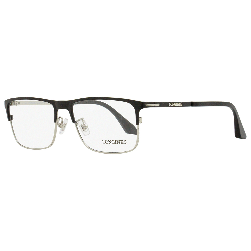 Longines LG5005-H Rectangular Eyeglasses 002 Matte Black/Ruthenium 56mm